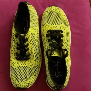 COPY - Jessica Simpson neon warmup sneakers